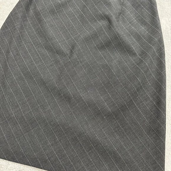 Trina Turk Women's Career Pinstripe Straight Skirt Side Zip Size 4 Gray *FLAW - Picture 4 of 9